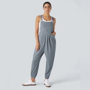 New Halara Gray Pockets Waffle Casual Jogger Overalls